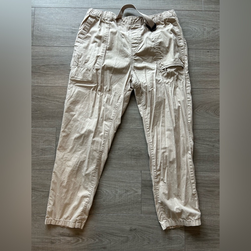 Weekday Beige Cargo Pants with Adjustable Belt (Size L)